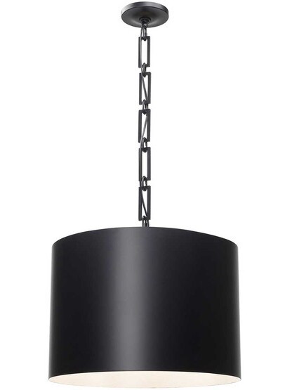 Alston 6 Light Chandelier in Matte Black and White.